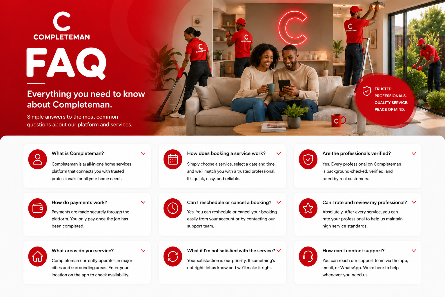 Completeman FAQ — everything you need to know about our platform and services